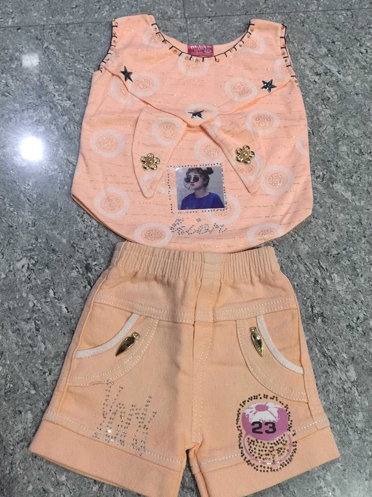 Cute Peach Baby Girl Outfit