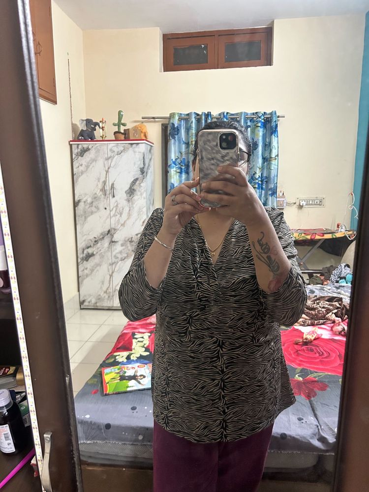 Stylish Printed V-Neck Top