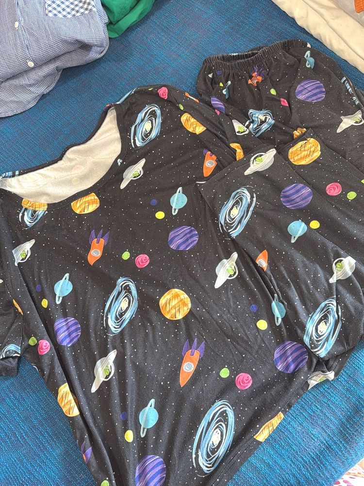 Cosmic Print Pajama Set