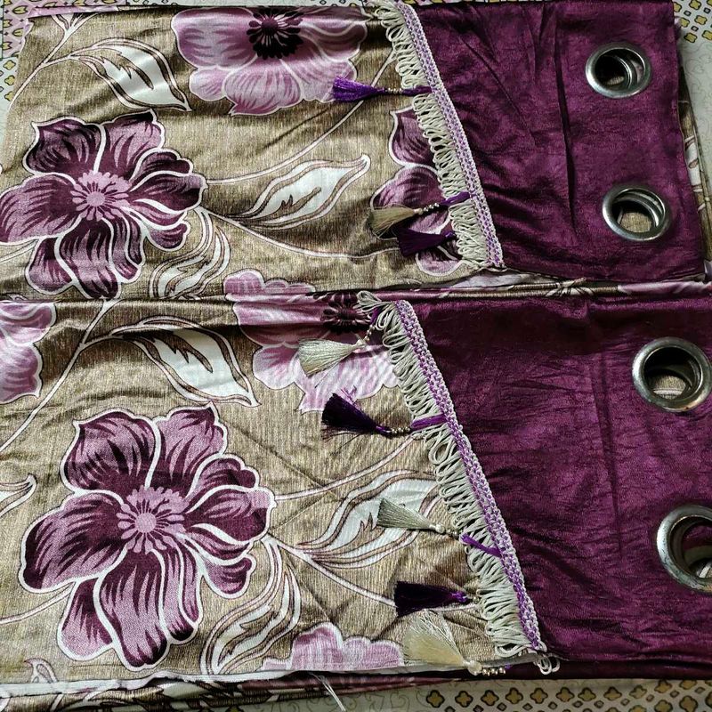 Purple Floral Curtains