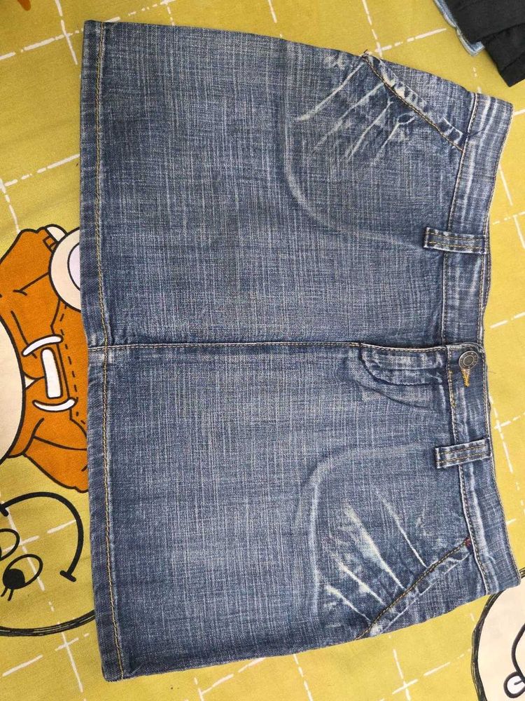 Classic Blue Denim Mini Skirt