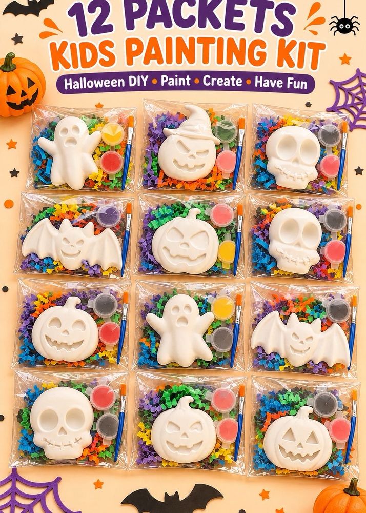 12 Packets Kids Diy Halloween Painting Kit