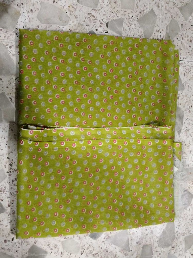 2 meter Green Printed Dress Material georgette