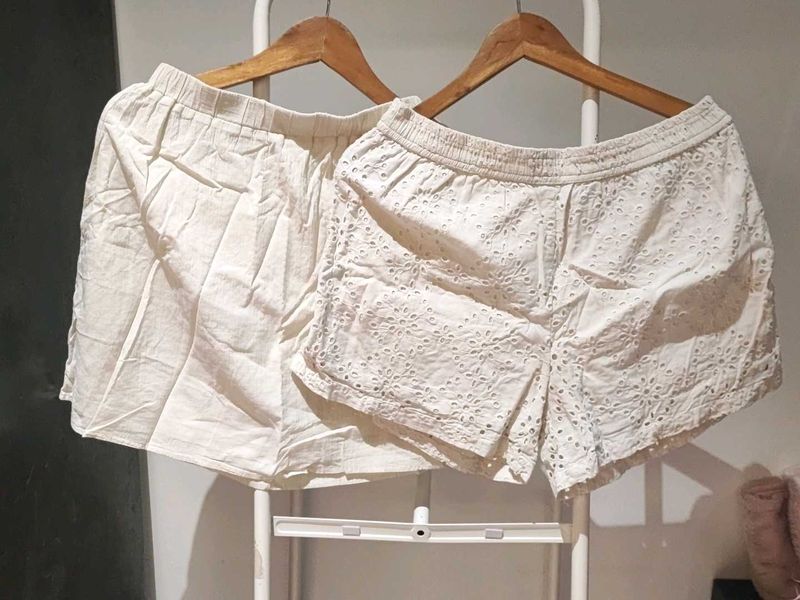 Bundle - White Shorts and Skirt Set