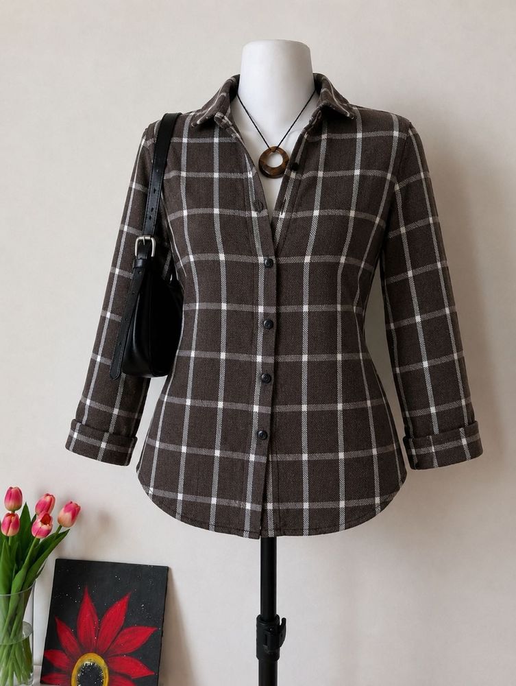 brown checks shirt 🤎