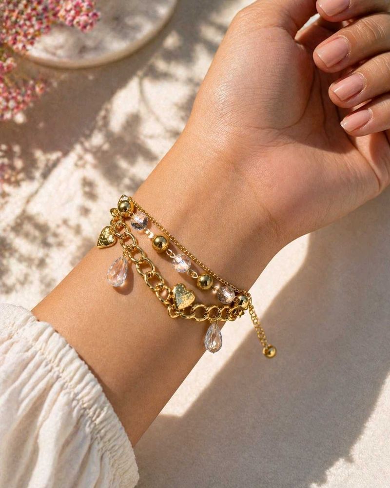 Layered Gold Charm Bracelet