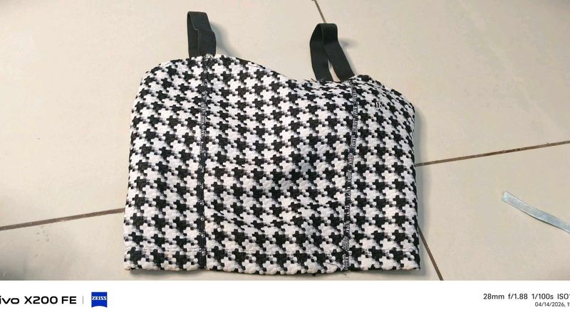black and white crop top with skirt