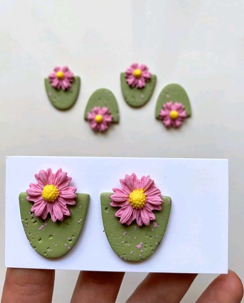 Pink Lillypad Earrings