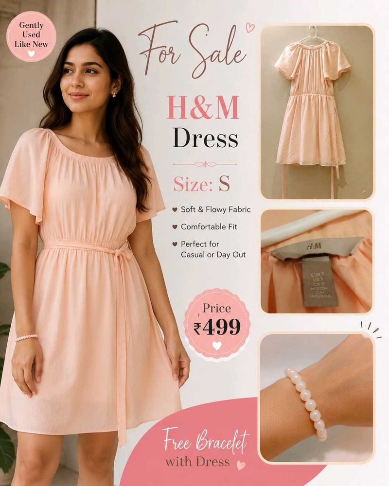 H&amp;M Peach Fit &amp; Flare Dress