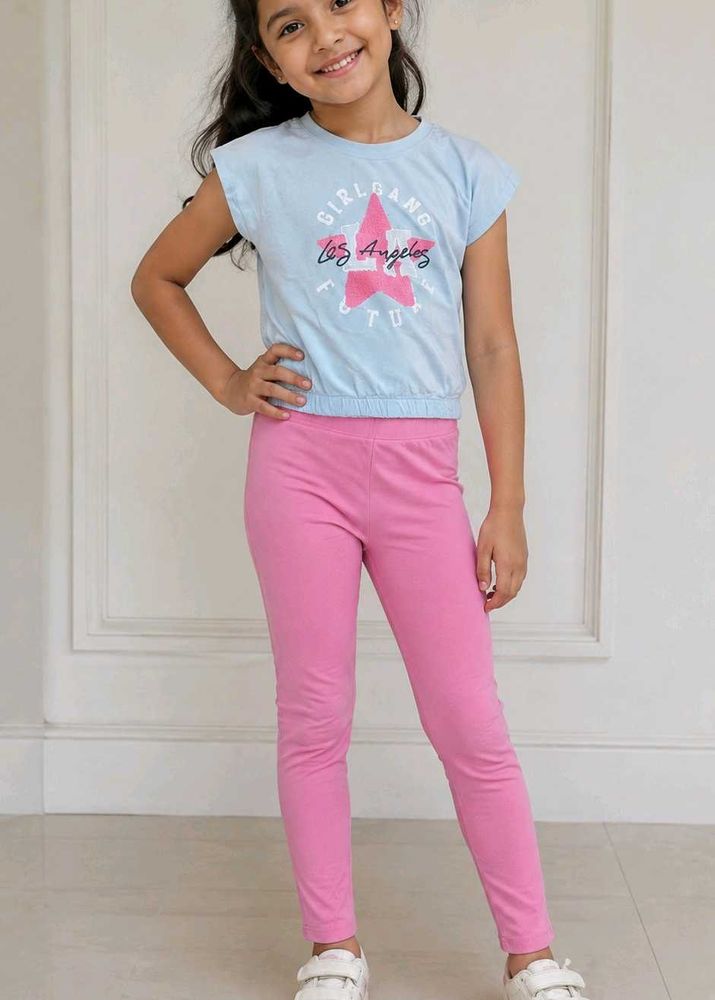 Cute Baby Girl T-Shirt and Leggings Set