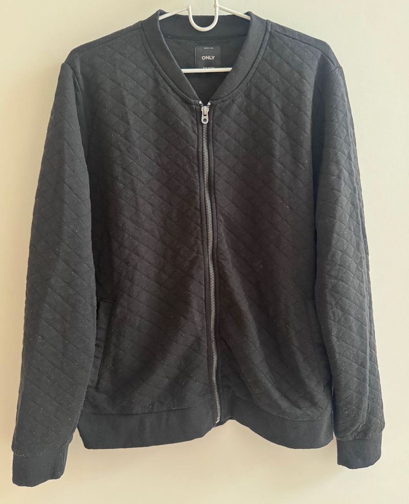 Only - Black Quilted Bomber Jacket