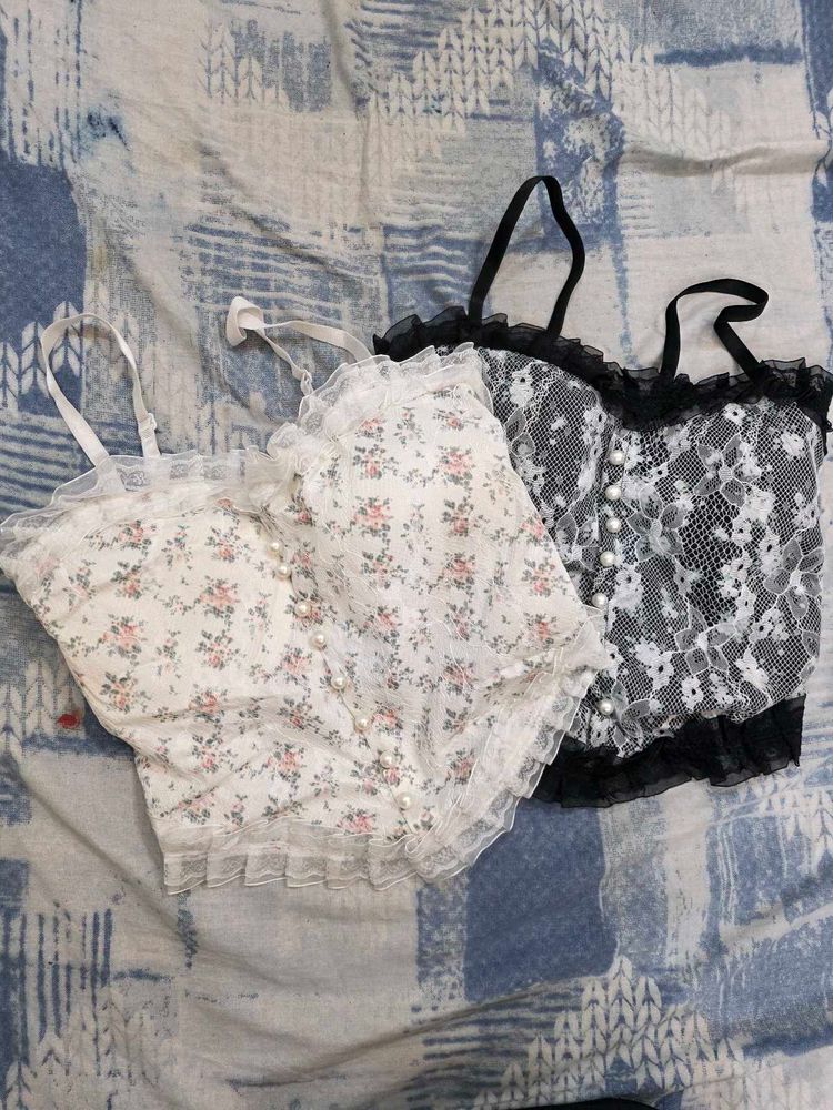 Floral Lace Crop Top Set