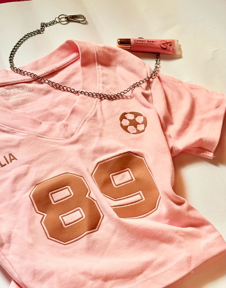 Pink Y2k Italia 89 baby tee