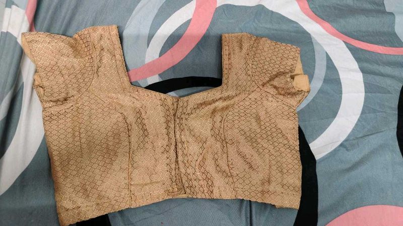Elegant Golden Brocade Blouse