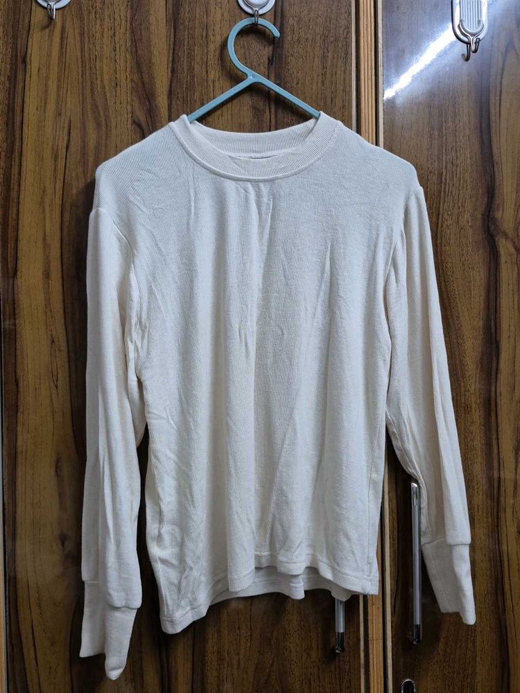 Cream Long Sleeve Top