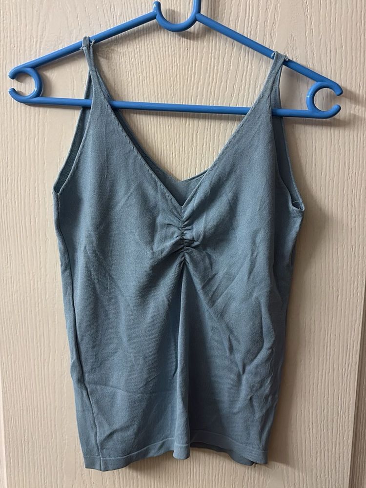 Baby Blue Ruched Cami Top