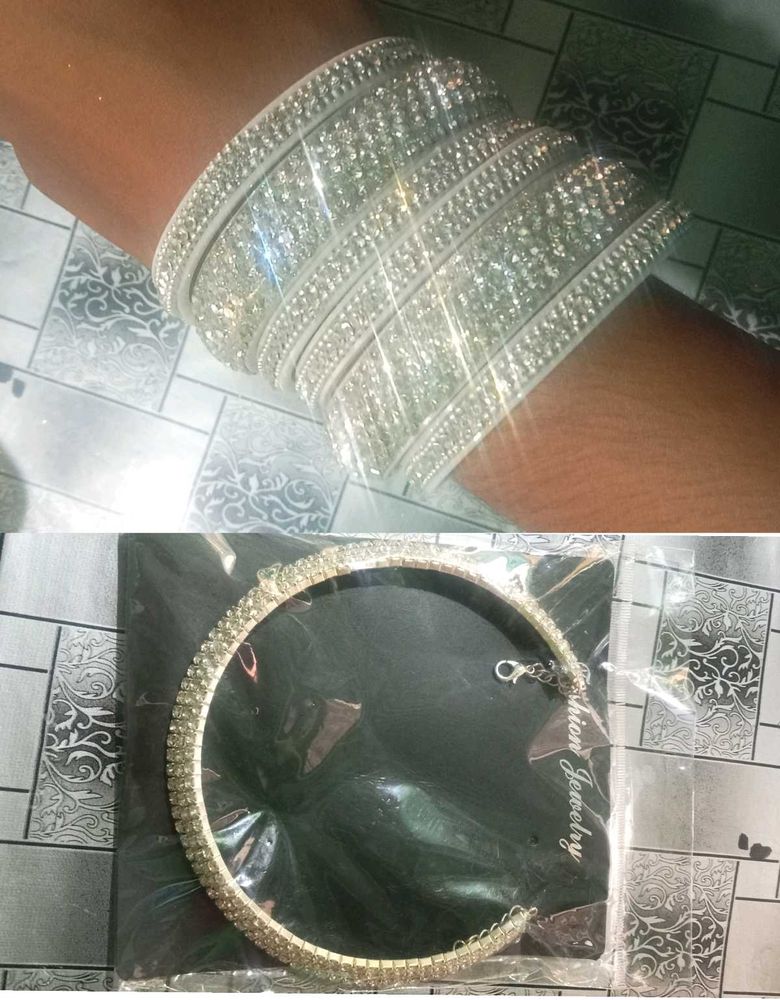 Sparkling Crystal Bangles &amp; Choker Set