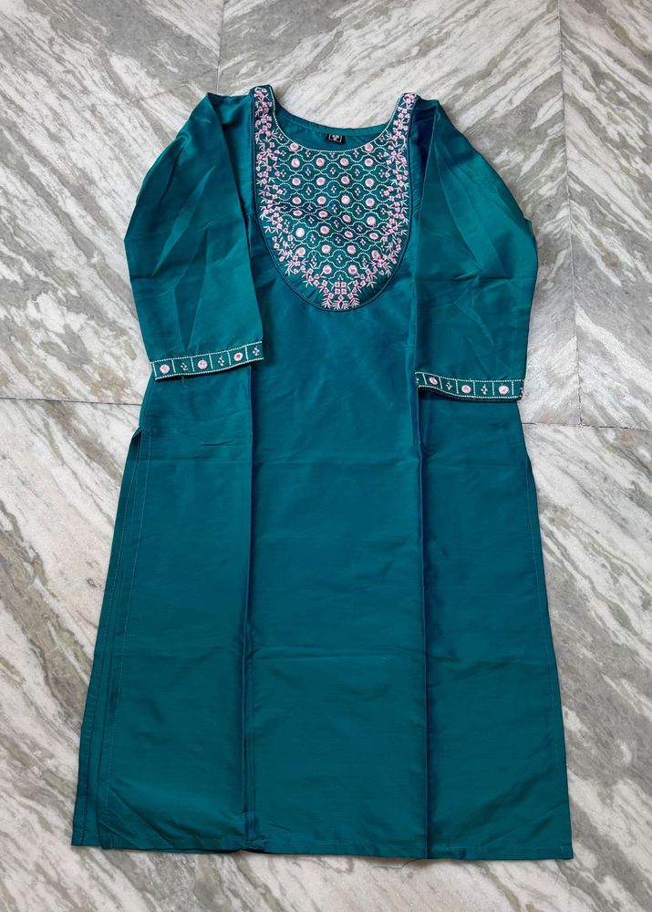 Elegant Teal Embroidered Kurta