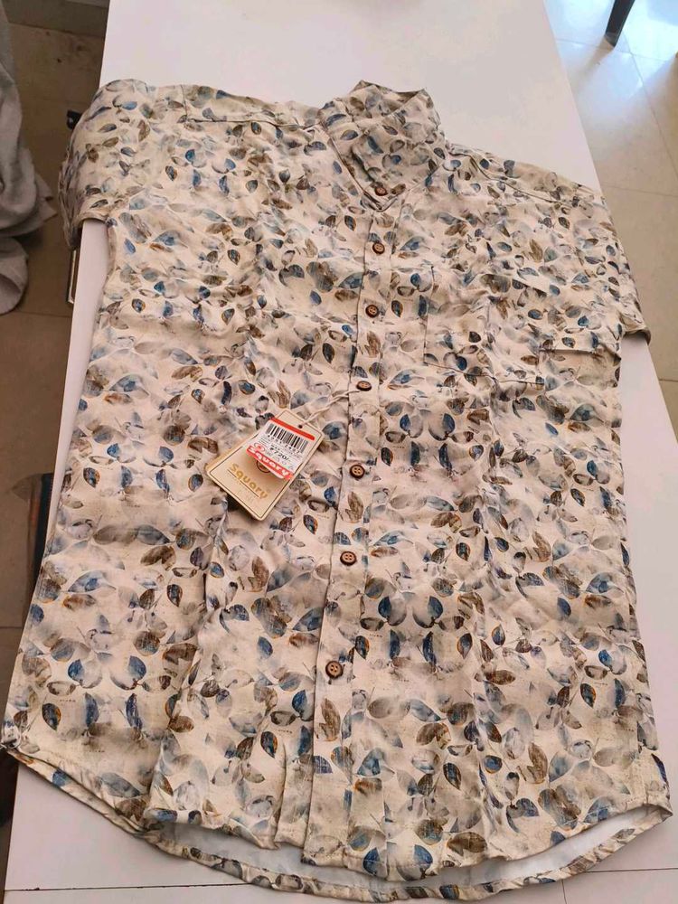 Savuru Leaf Print Casual Shirt