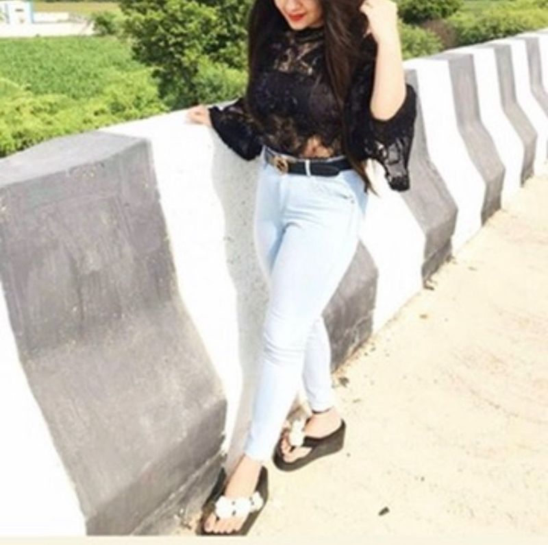 Black Lace /Sheer Top with bell/flared sleeves
