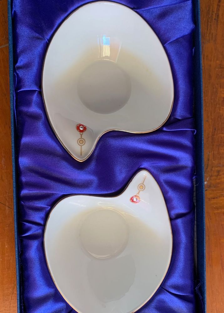Set of 2 Unique Saucers