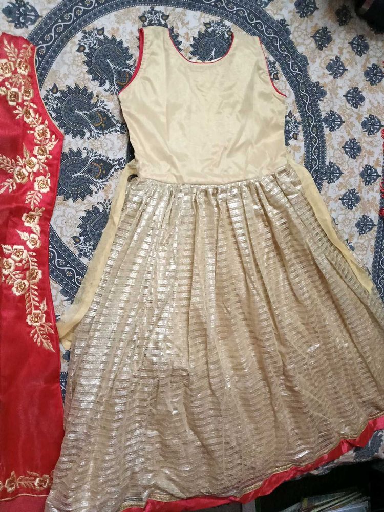 Gold &amp; Beige Party Dress