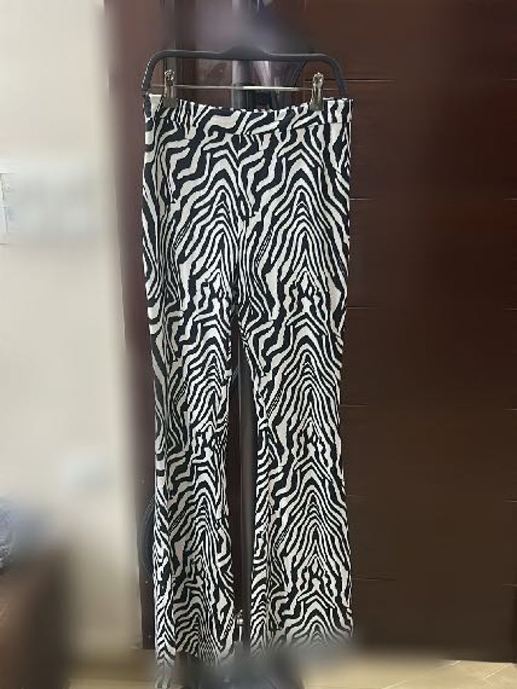 Zebra Print Flare Pants