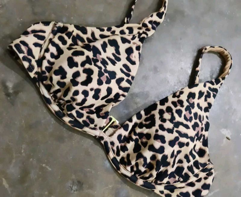 Leopard Print Bikini Top