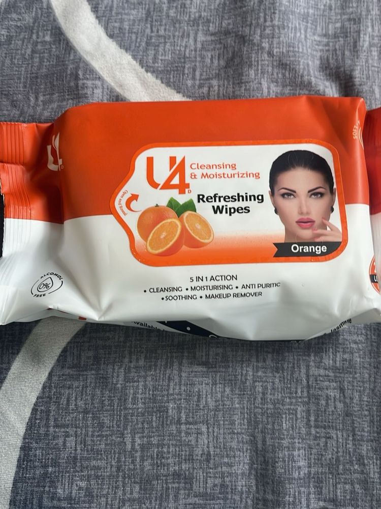 U4 Refreshing Wipes - Orange pack of 2