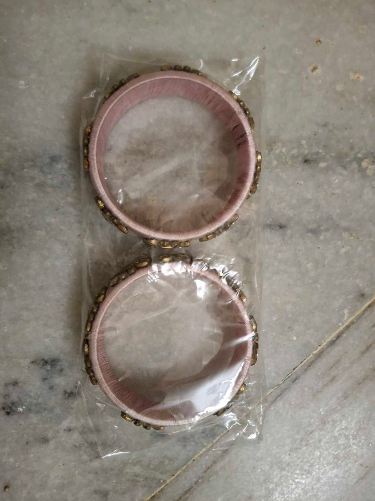 Elegant Pink Bangles with Embellishments