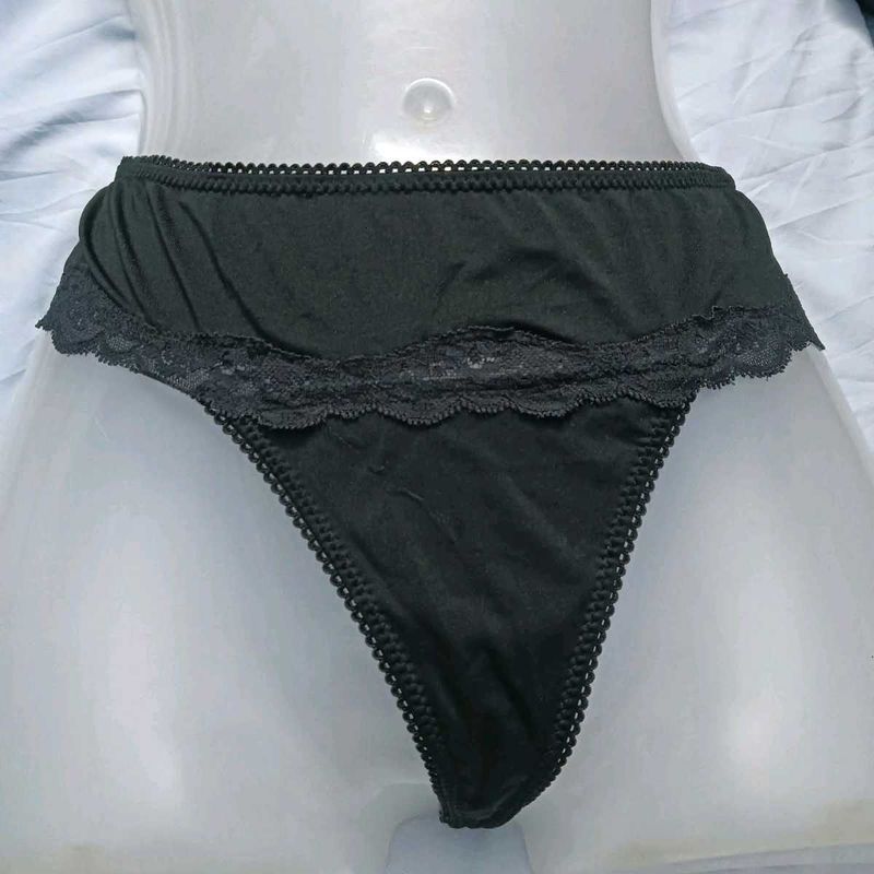 🤎 Black Lace Trim Briefs