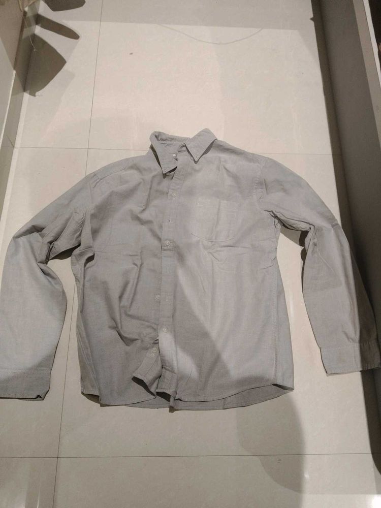 Men's Casual Button-Down Shirt grey