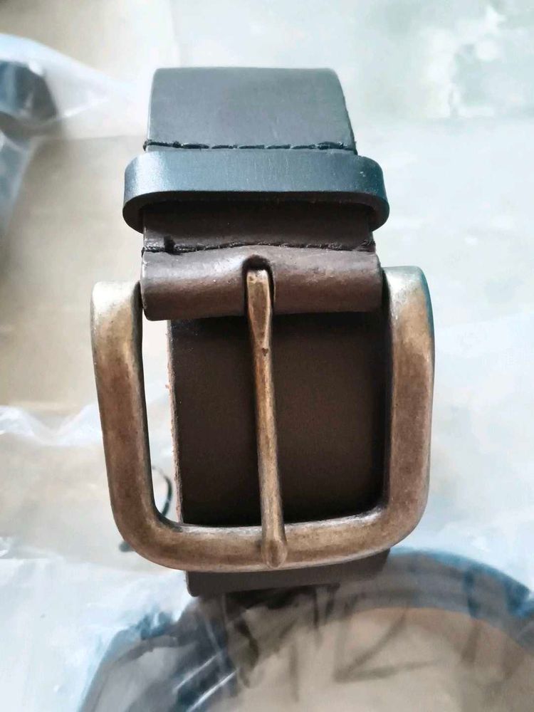 Classic Leather Belt with Antique Buckle