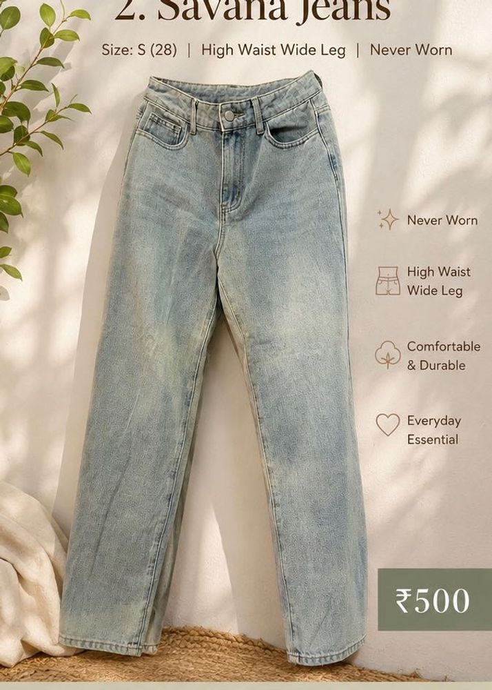 Light Wash High Waist Wide Leg Jeans