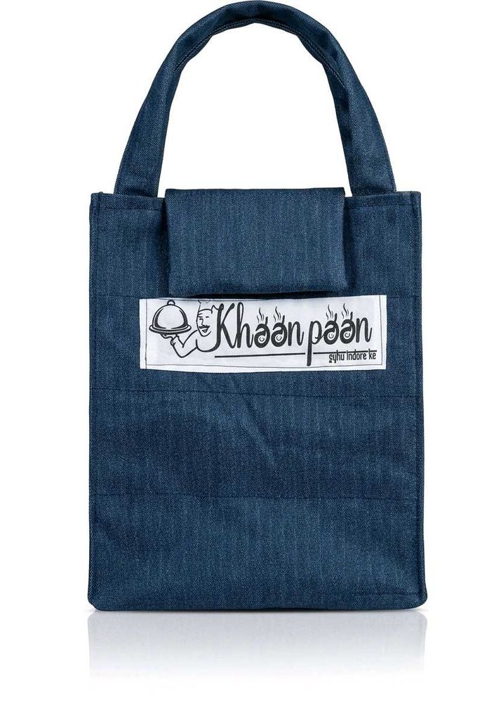 Denim Tote Bag with Logo