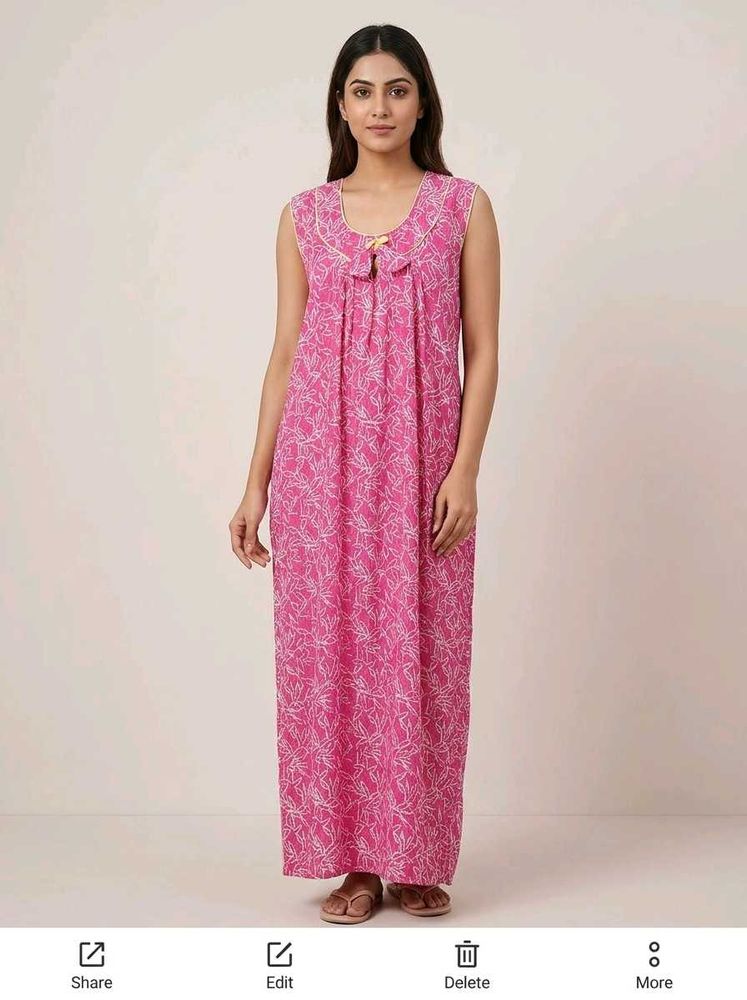 Pink Floral Print Nightgown