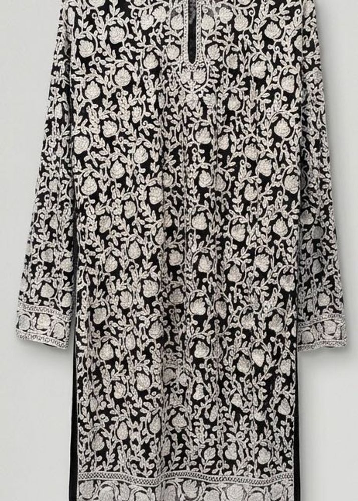 Embroidered Black Kurta