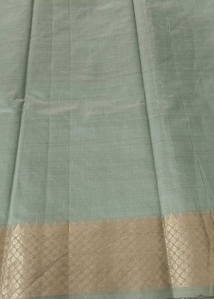 Elegant Light Green Saree with Golden Border