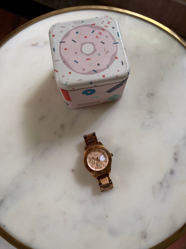 Fossil Rose Gold Watch with Original Tin