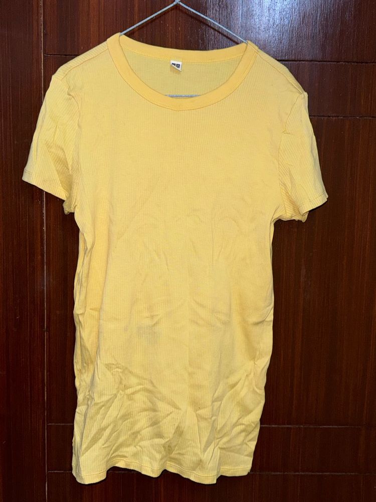 Ribbed Yellow T-Shirt