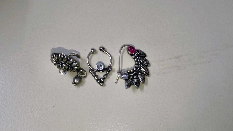 Nose Pins Set Oxidised For Navratri Special