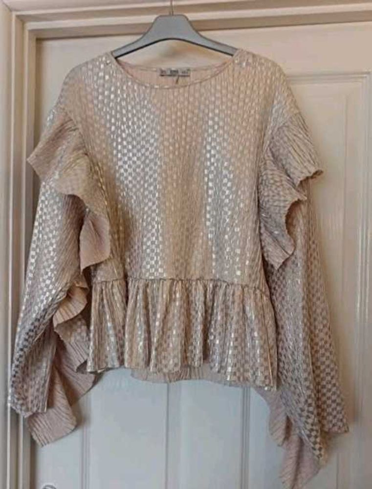 Sparkly Peplum Top with Ruffles