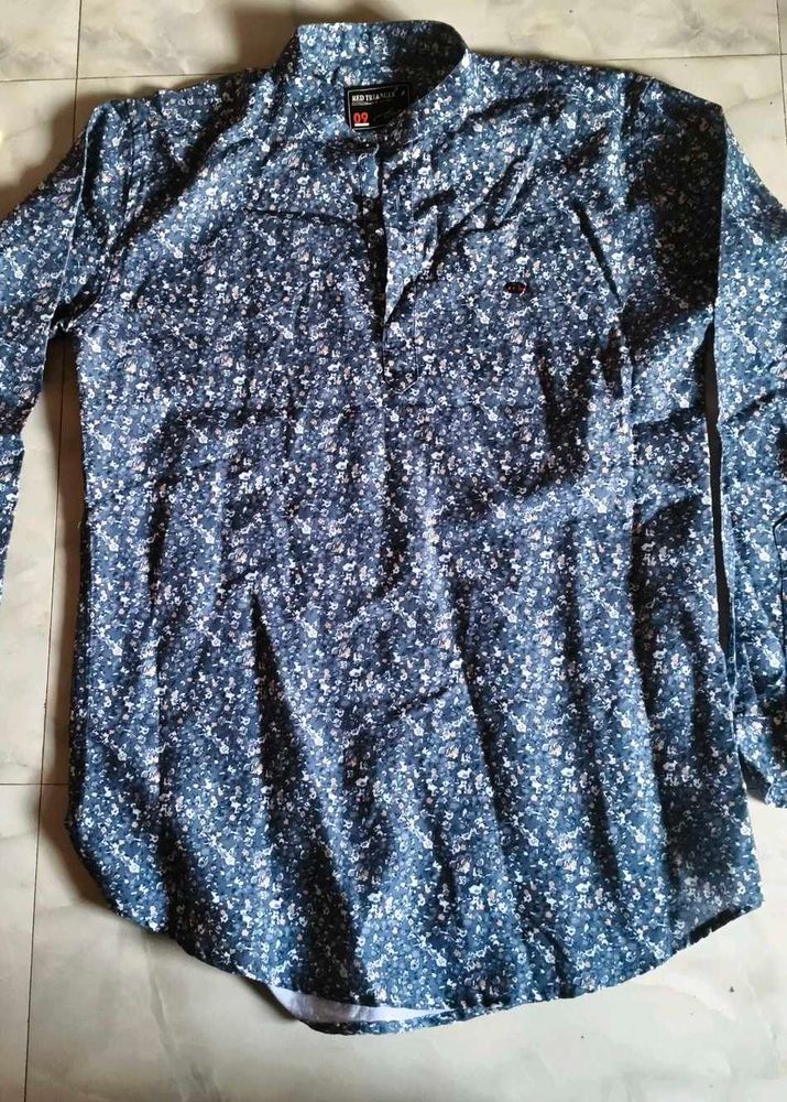 Men's Blue Floral Kurta