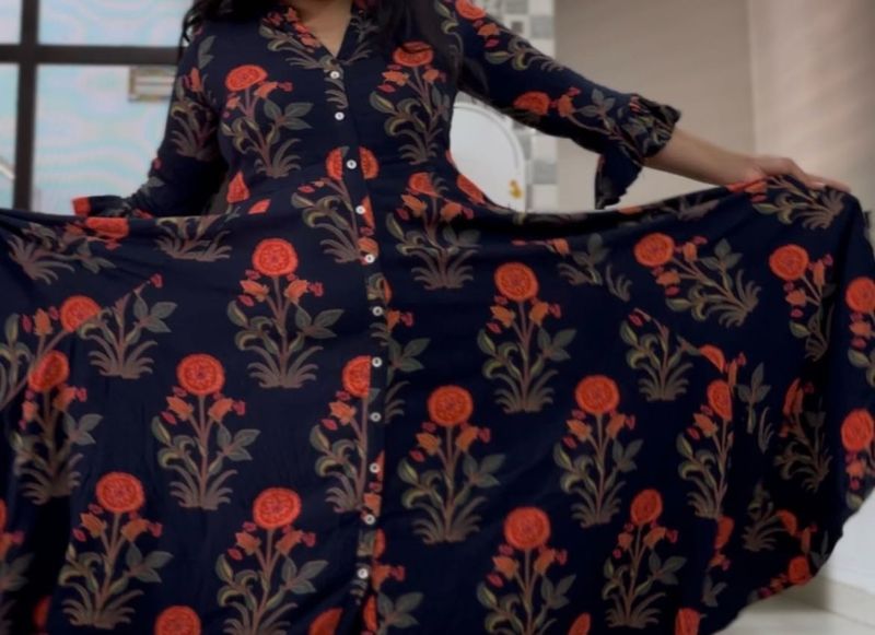 kalamkari printed ethnic gown