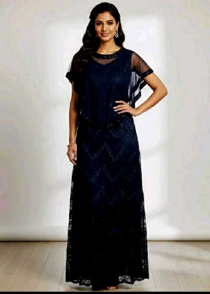 Elegant Navy Blue Lace Gown brand new 😎😎😎