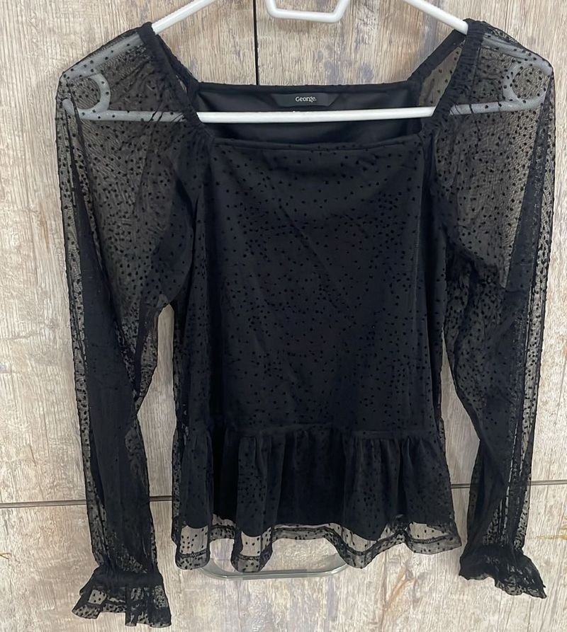 Black Polka Dot Top