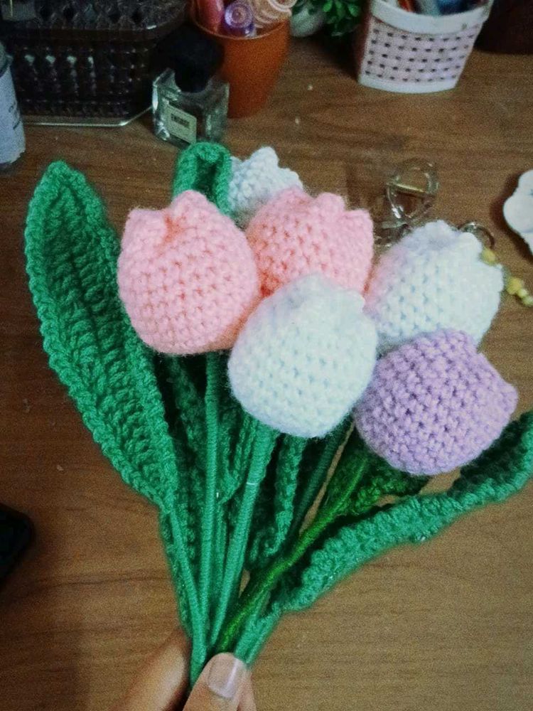 Handmade Crochet Tulip Bouquet
