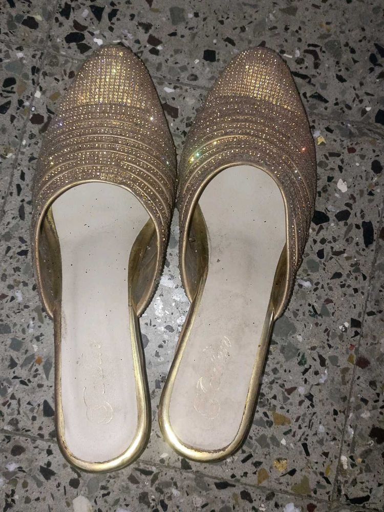 Sparkling Gold Mules