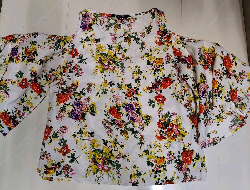 Floral Cold Shoulder Top