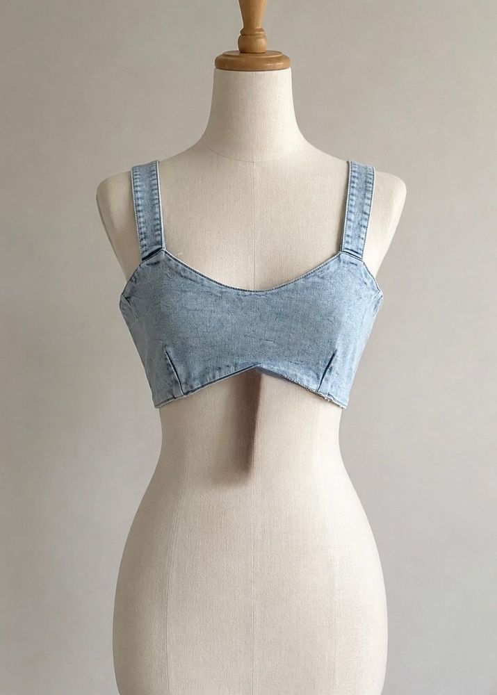 Vintage Wash Denim Bralette